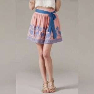 Flying Tomato Peach Blie Embroidered Skirt